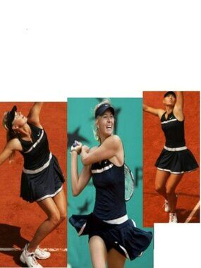 Nwt Nike Maria Sharapova Tennis Dress w BRA pleated skirt Navy Blue L Large